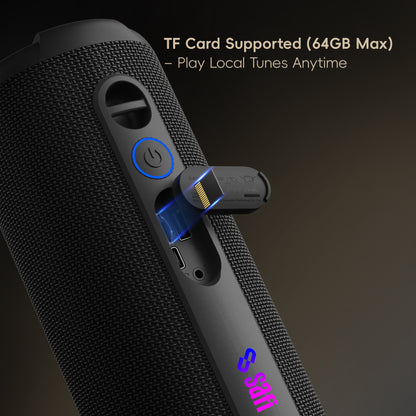 SAFI Sonik 30 30W Protable Bluetooth Speaker with RGB Light Black (TF-Card Supported)