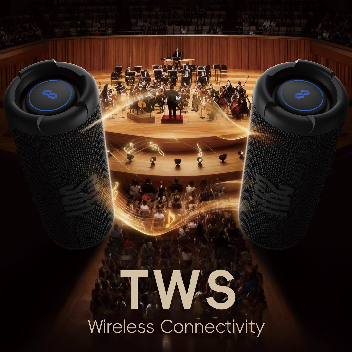 SAFI Sonik 30 30W Protable Bluetooth Speaker with RGB Light Black (TF-Card Supported)