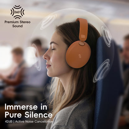 SAFI AuraSense Hybrid Active Noise Cancelling Over-Ear Wireless Headphones