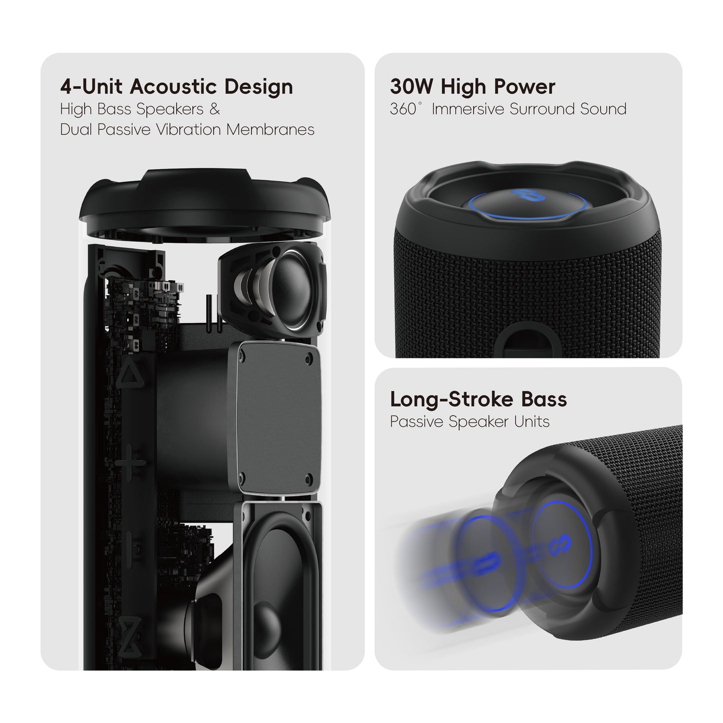 SAFI Sonik 30 30W Protable Bluetooth Speaker with RGB Light Black (TF-Card Supported)